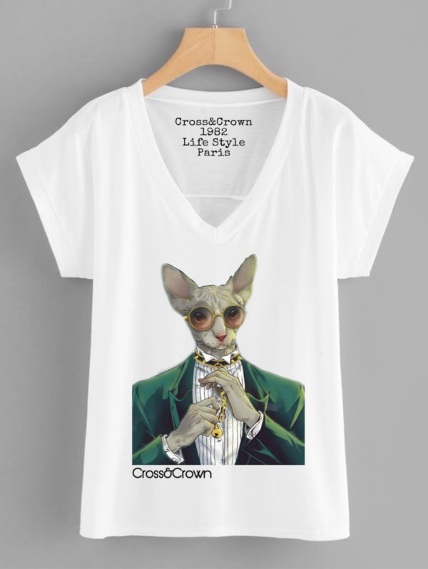 Camiseta gato gafas
