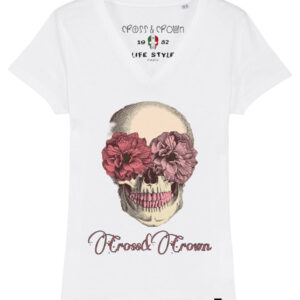 Camiseta flores y calavera