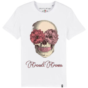 Camiseta flores y calavera