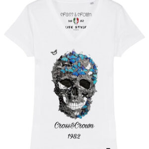 Camiseta calavera butterfly