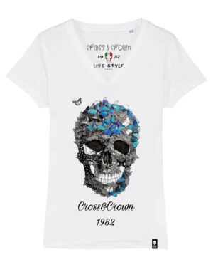 Camiseta calavera butterfly