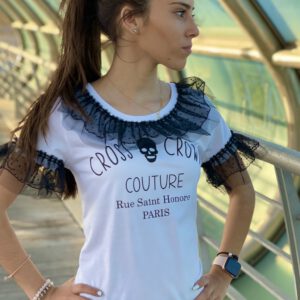 Camiseta volantes negros