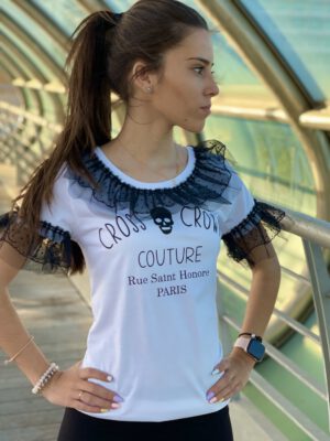 Camiseta volantes negros