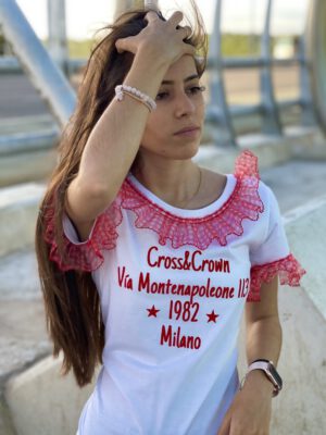 Camiseta volantes roja
