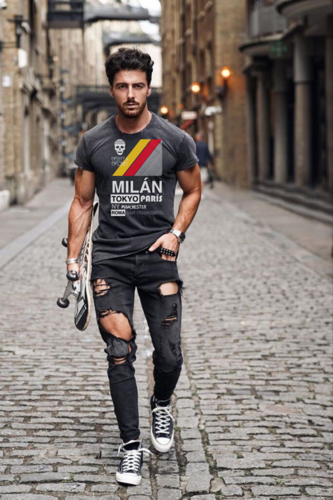 Camiseta Ángeles negra - Cross&Crown